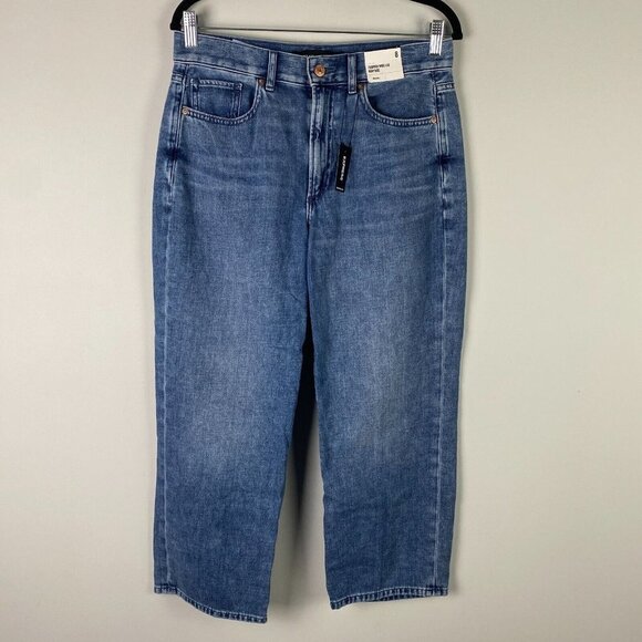 Express Cropped Wide Leg High Rise Jeans Size 8R - Picture 1 of 12